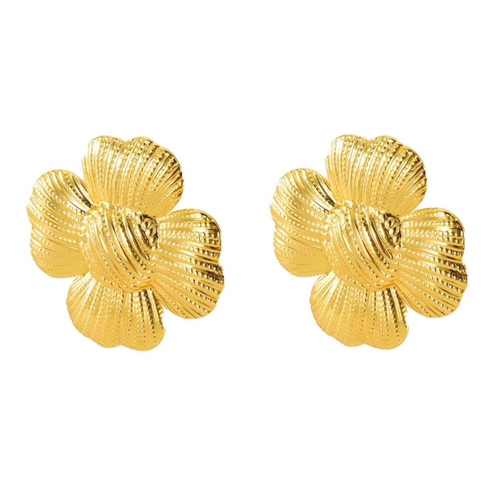 18K GOLD PLATED STAINLESS STEEL "FLOWERS" EARRINGS